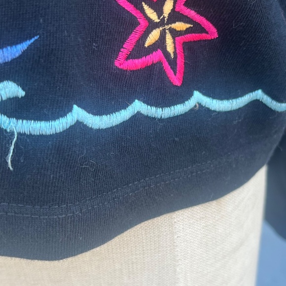 Michael simon Top black 90s beach cardigan Embroidered cotton - Picture 8 of 9